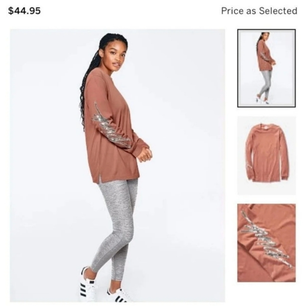 VS PINK LARGE BLING LONGSLEEVE TEE